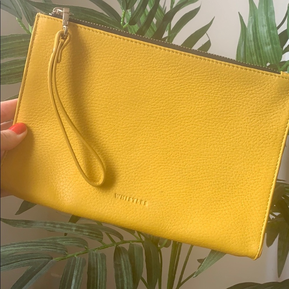 Yellow Leather Whistles Wristlet